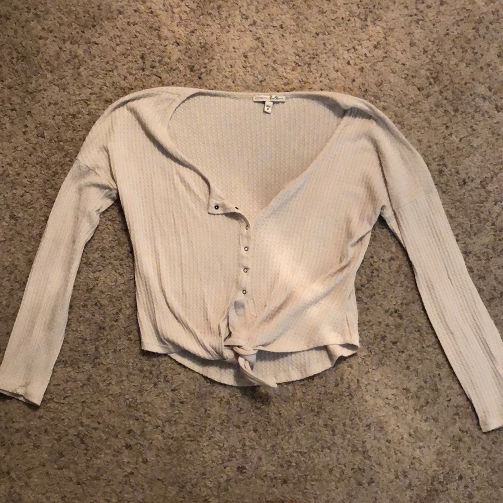 3/4 sleeve soft “thermal” snap front